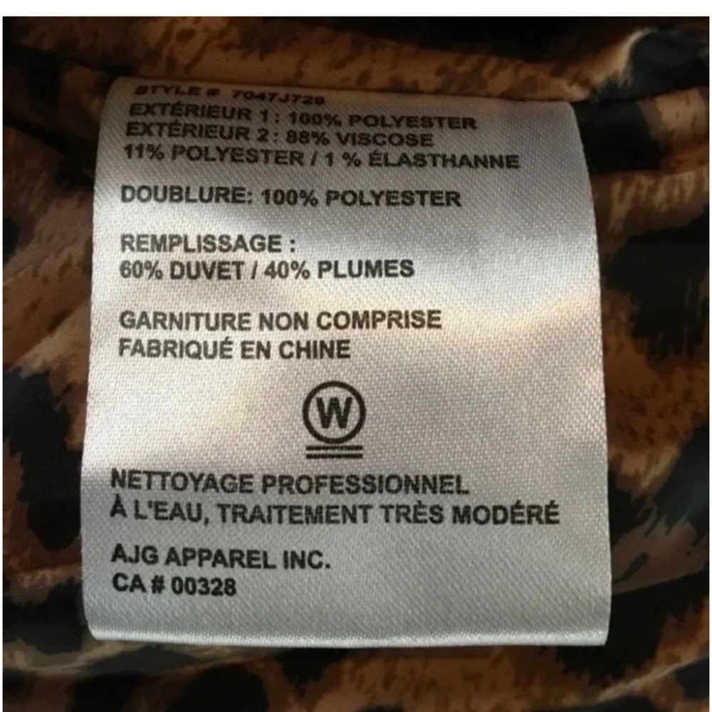 NVLT Nordstrom Mixed Media PufferBlack Lepoard Print Jacket - Picture 8 of 8